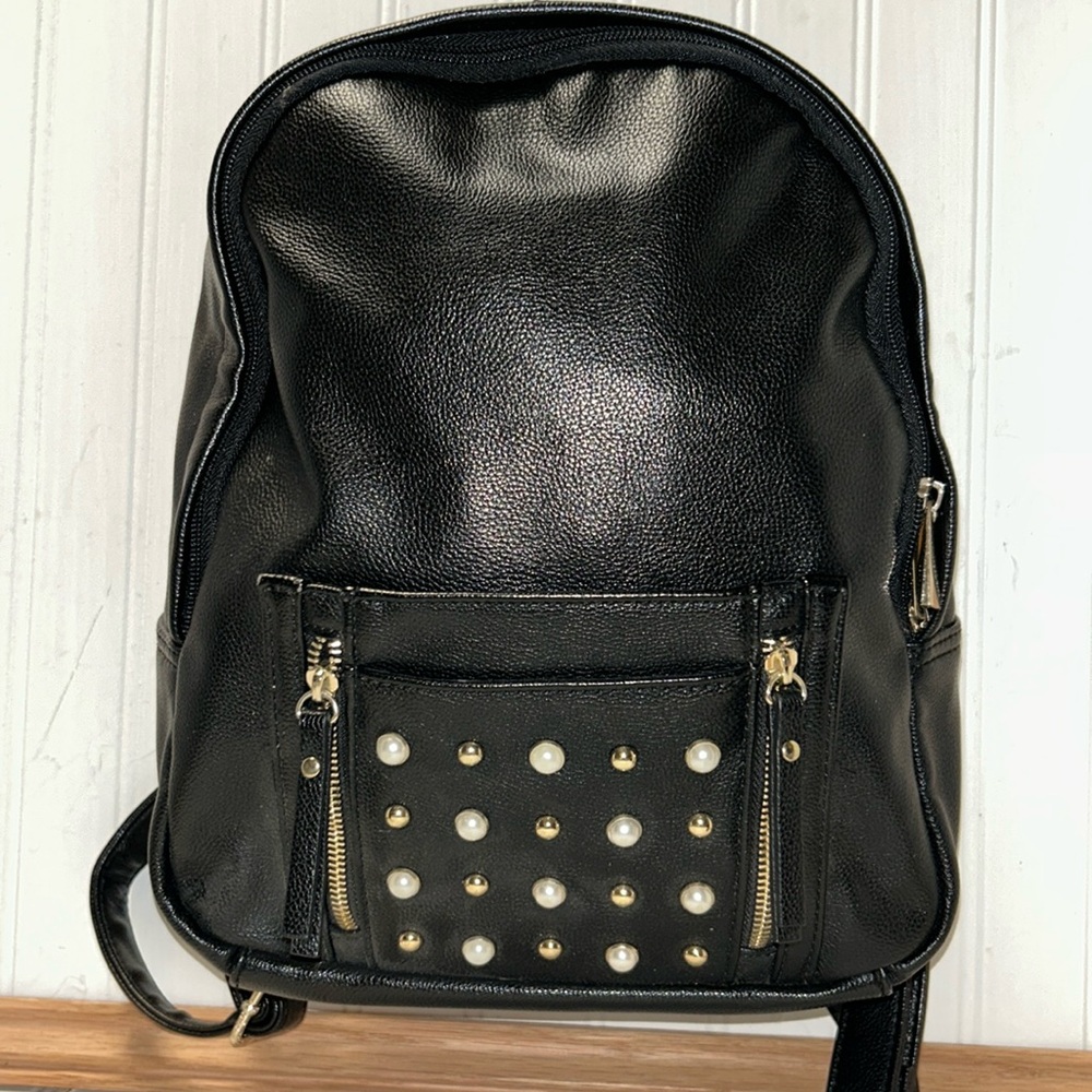 Express black leather backpack purse/bag